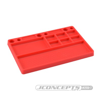 Jconcepts parts tray, rubber material Red