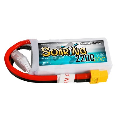 Gens ace Soaring Mini 2200mAh 11.1V 20C 3S1P Lipo Battery Pack with XT60 Plug
