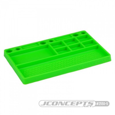 Jconcepts parts tray, rubber material green