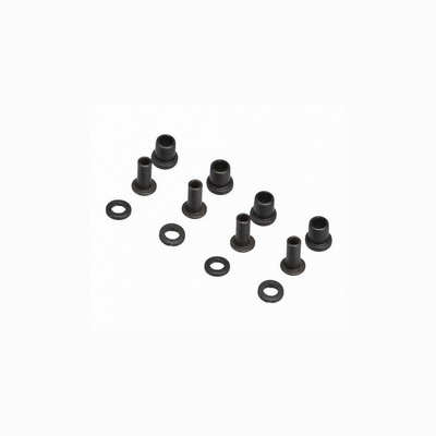 THE Mounting Hardware set for One-Piece CNC Shock Cap. (4pcs, plastic shim and bushing, steel bushing)