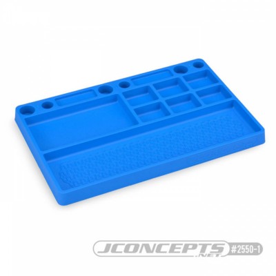 Jconcepts parts tray, rubber material - blue